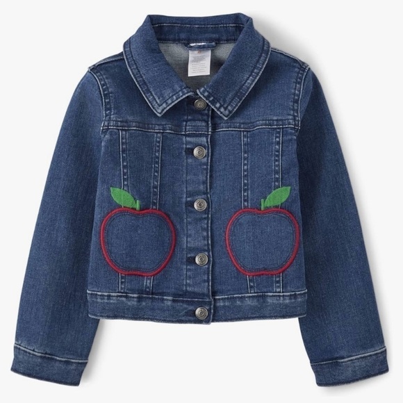 Gymboree girls Apple Denim Jacket Head Of The Class Indigo Toddler girls 3T - Picture 1 of 2